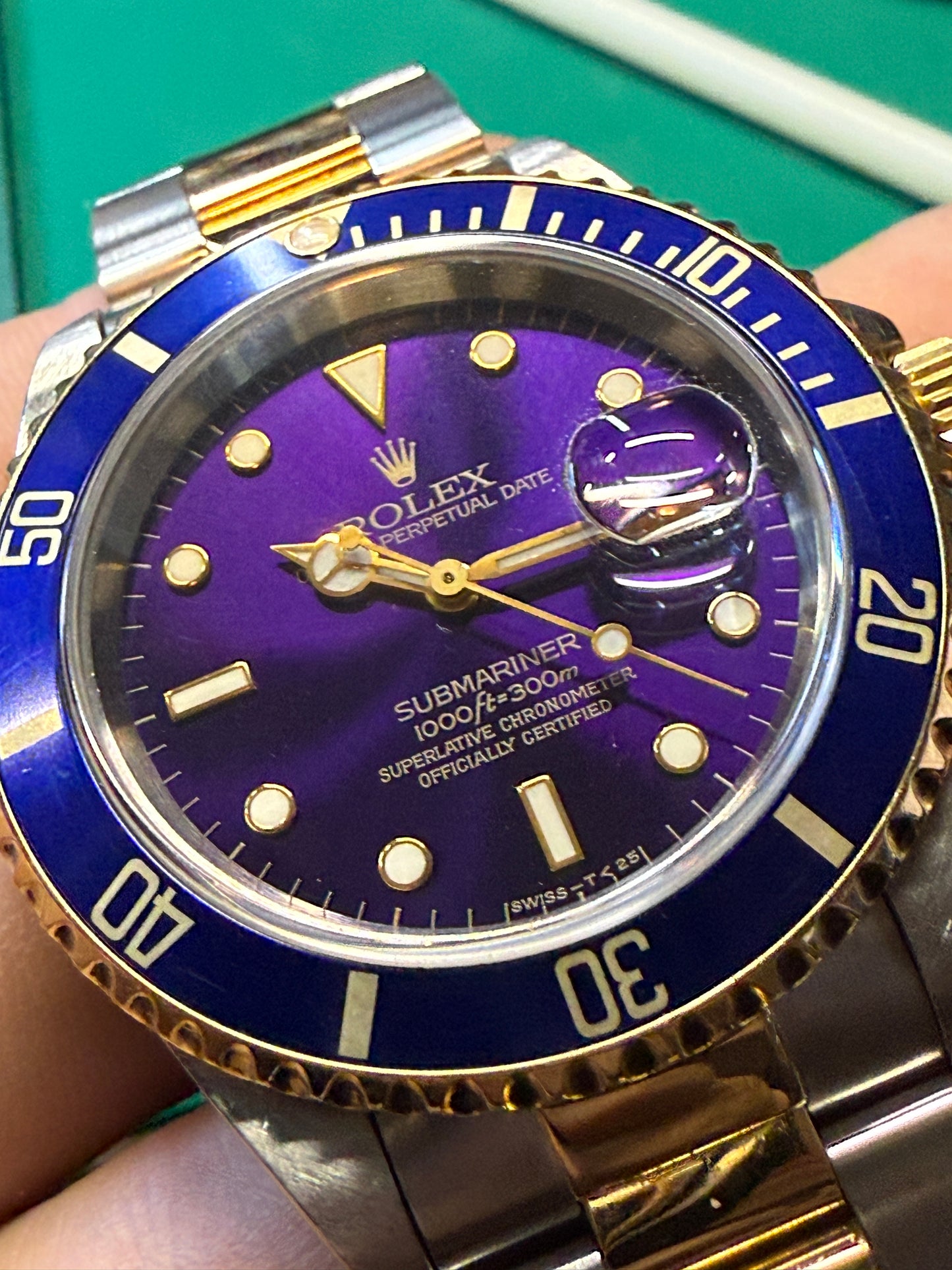 Rolex Submariner Date 16613 S Serial Purple Dial Watch Only