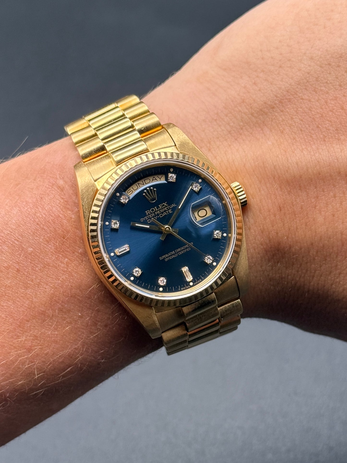 Rolex Day-Date 18038 8.2M Blue Diamond Dial