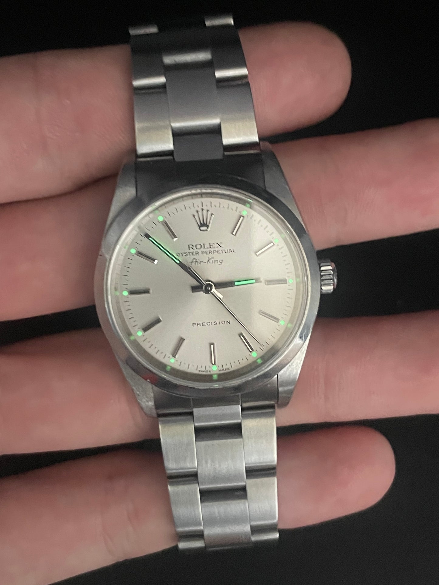Rolex AirKing 14000 Silver Stick