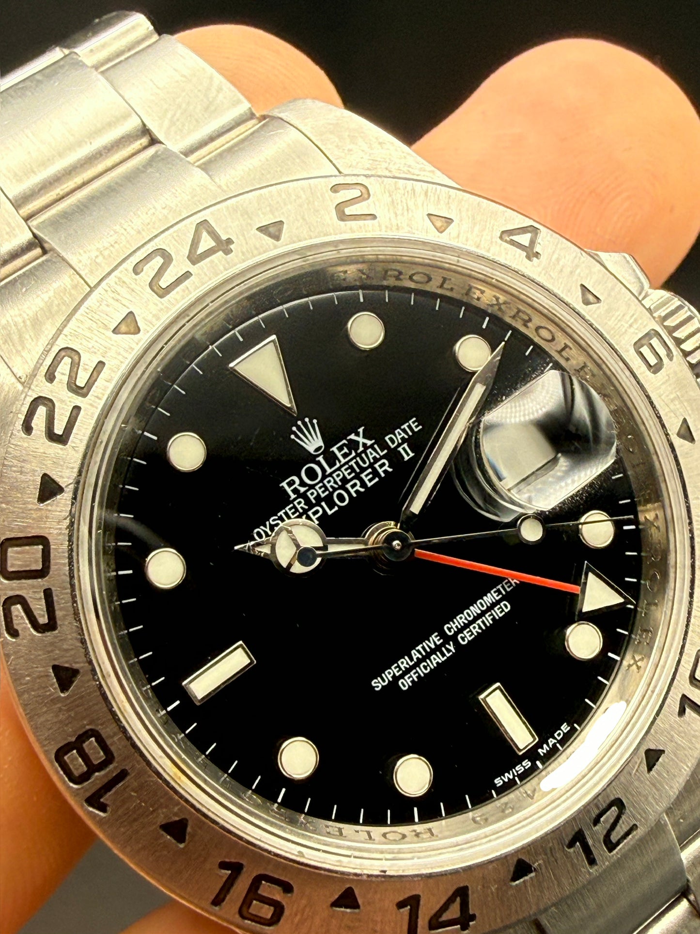 Rolex Explorer II 16570T Black 3186 M Serial Engraved Watch Only