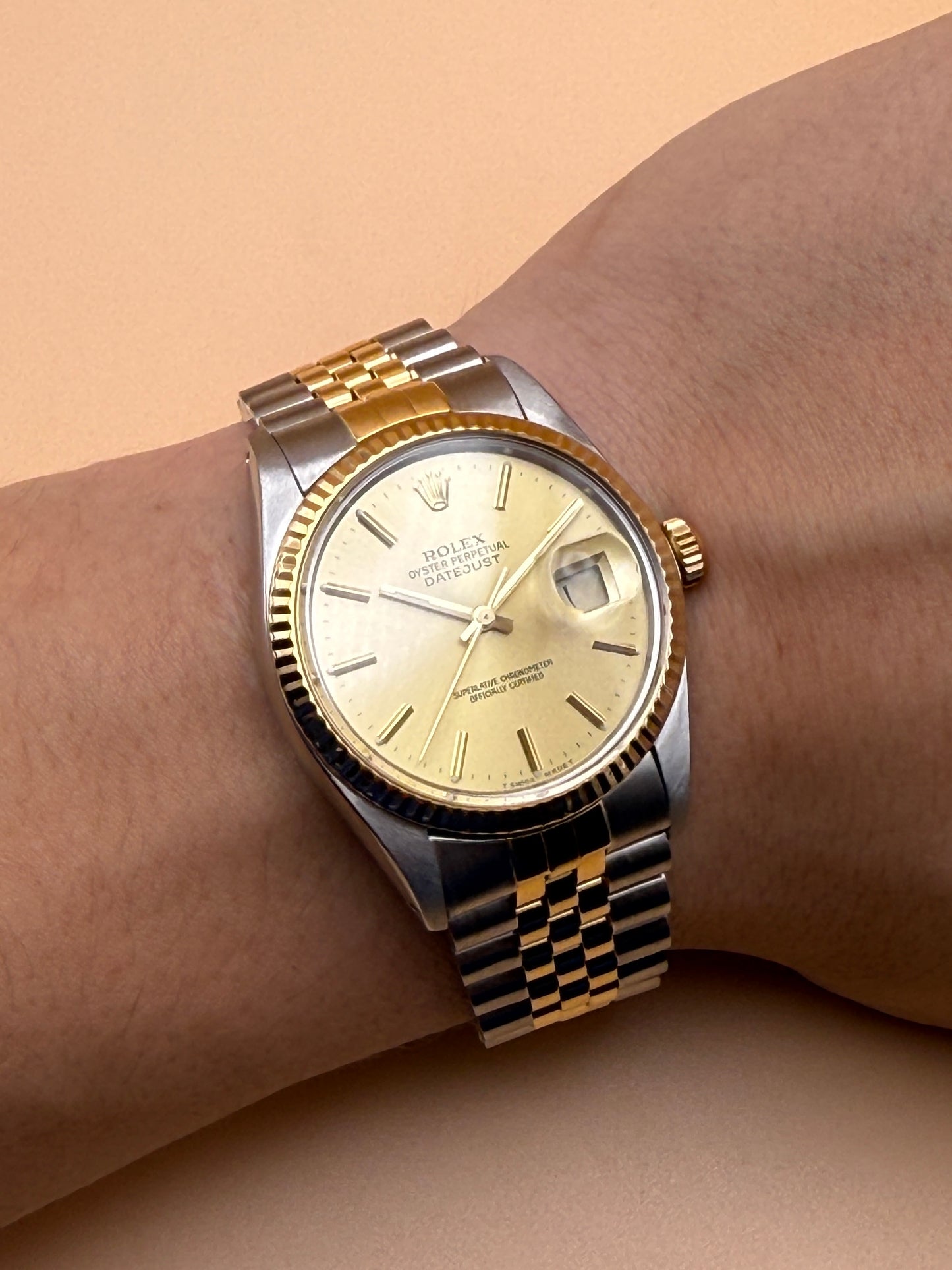 Rolex DateJust Champange 16013 8.7M Serial Watch Only