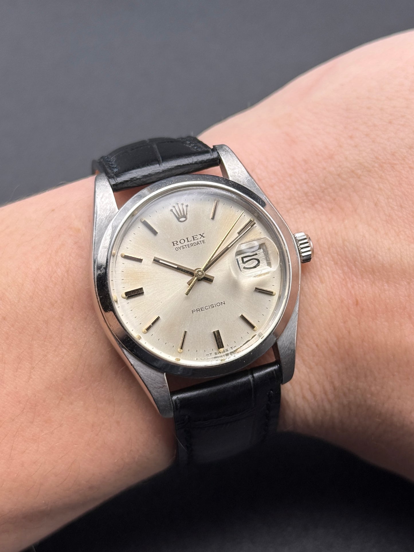 Rolex Oysterdate Precision 6694 Silver Dial Watch Only