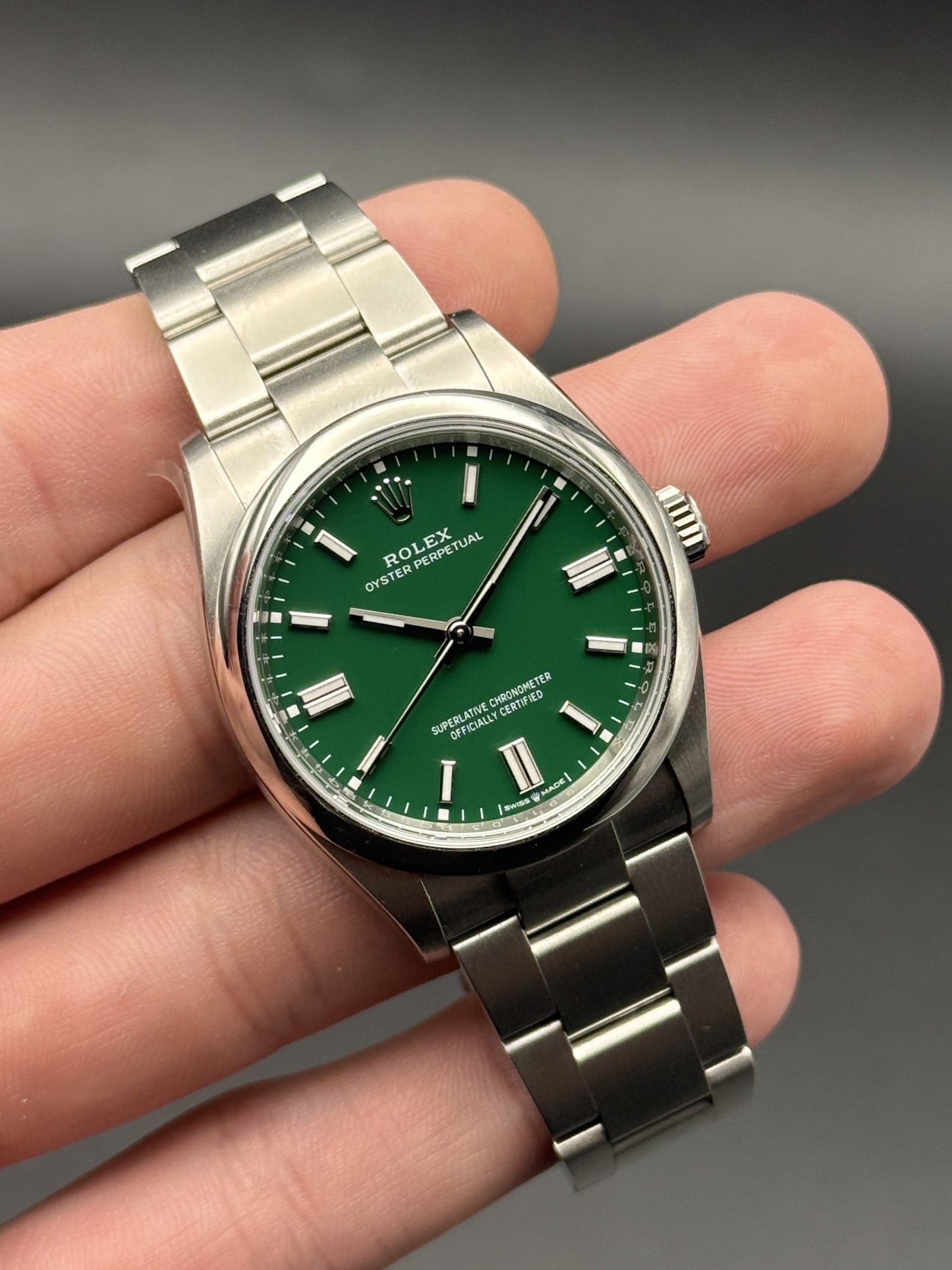 Rolex Oyster Perpetual 36mm Green Dial 2024 Box and Card