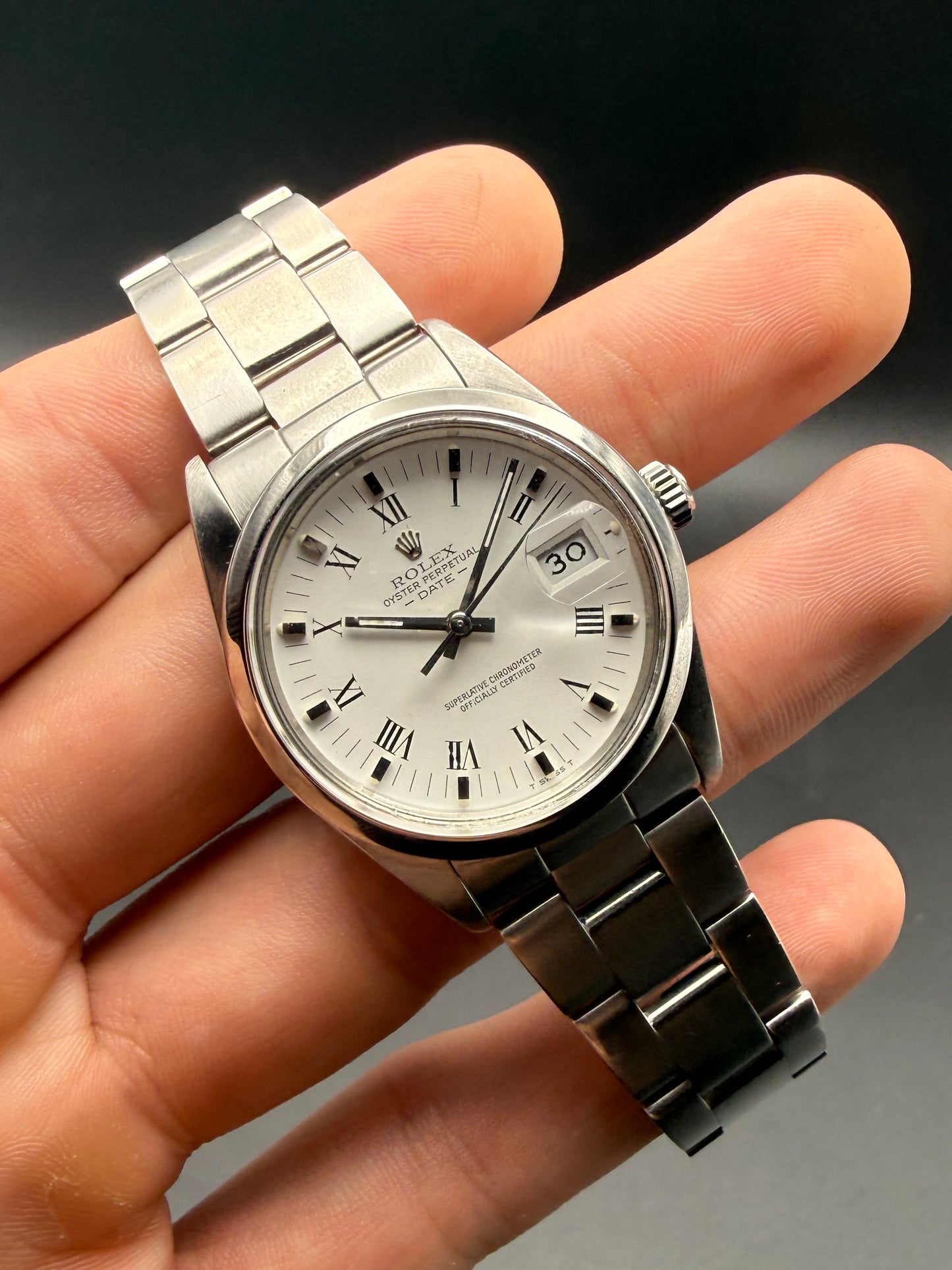 Rolex Date 15000 White Roman R Serial Watch Only