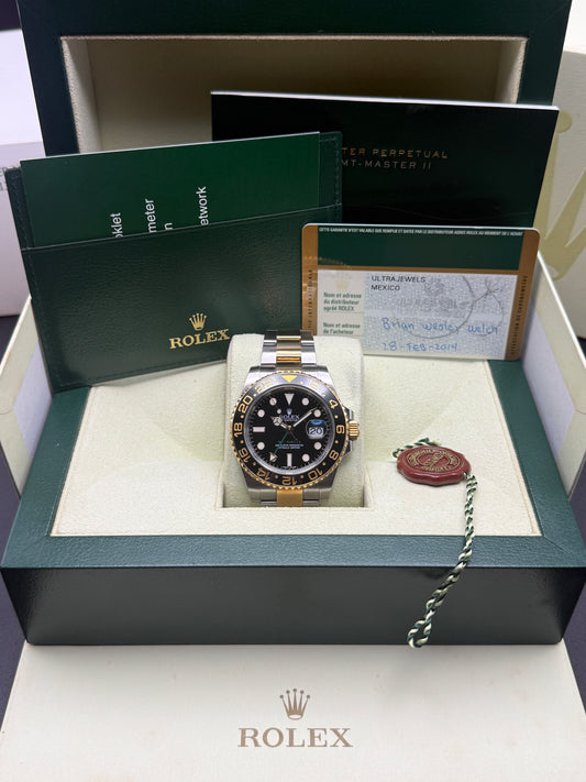 Rolex GMT-MASTER II 116713LN Black Dial Box and Papers 2014