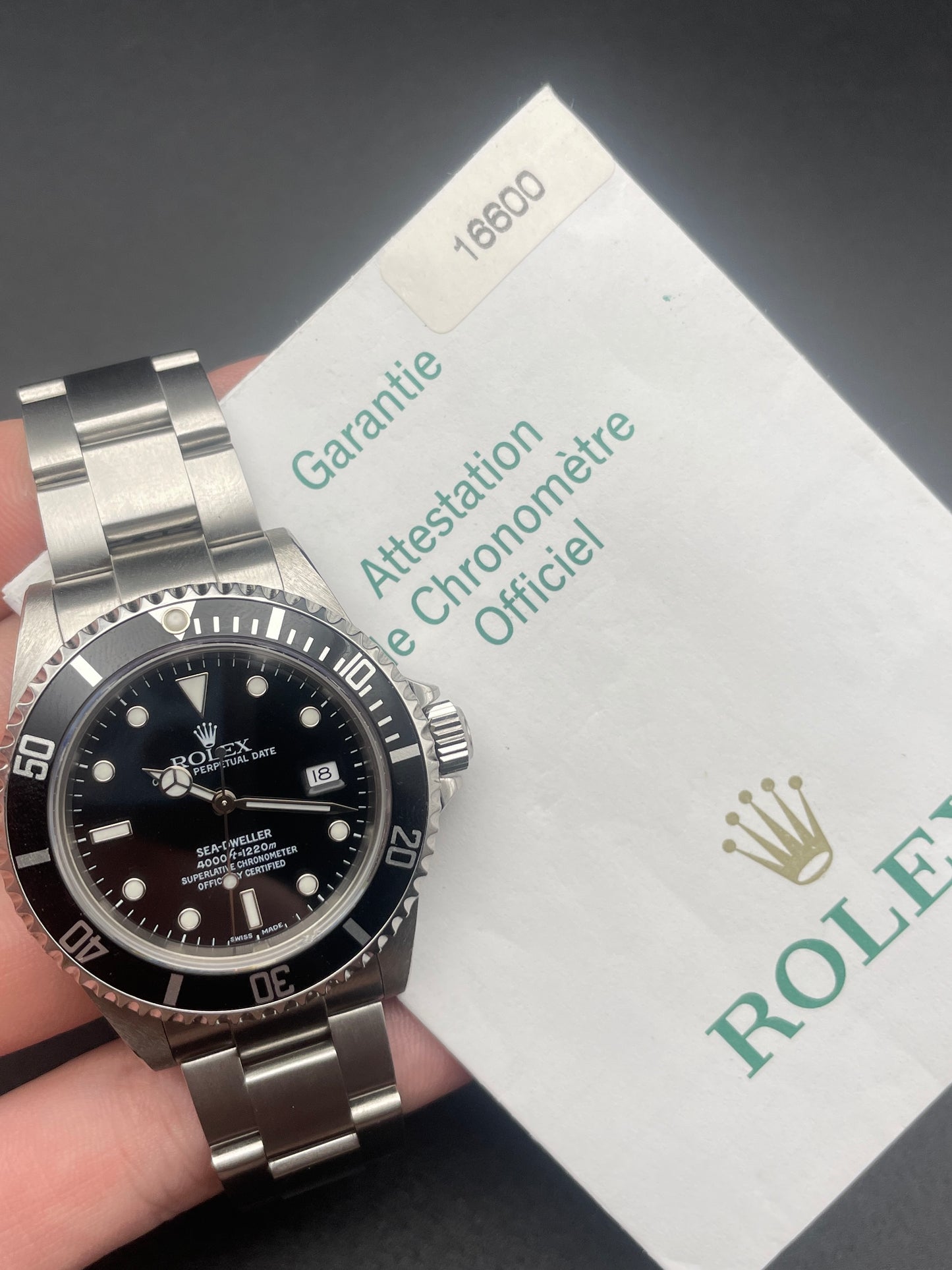 Rolex Sea Dweller 16600 Papers