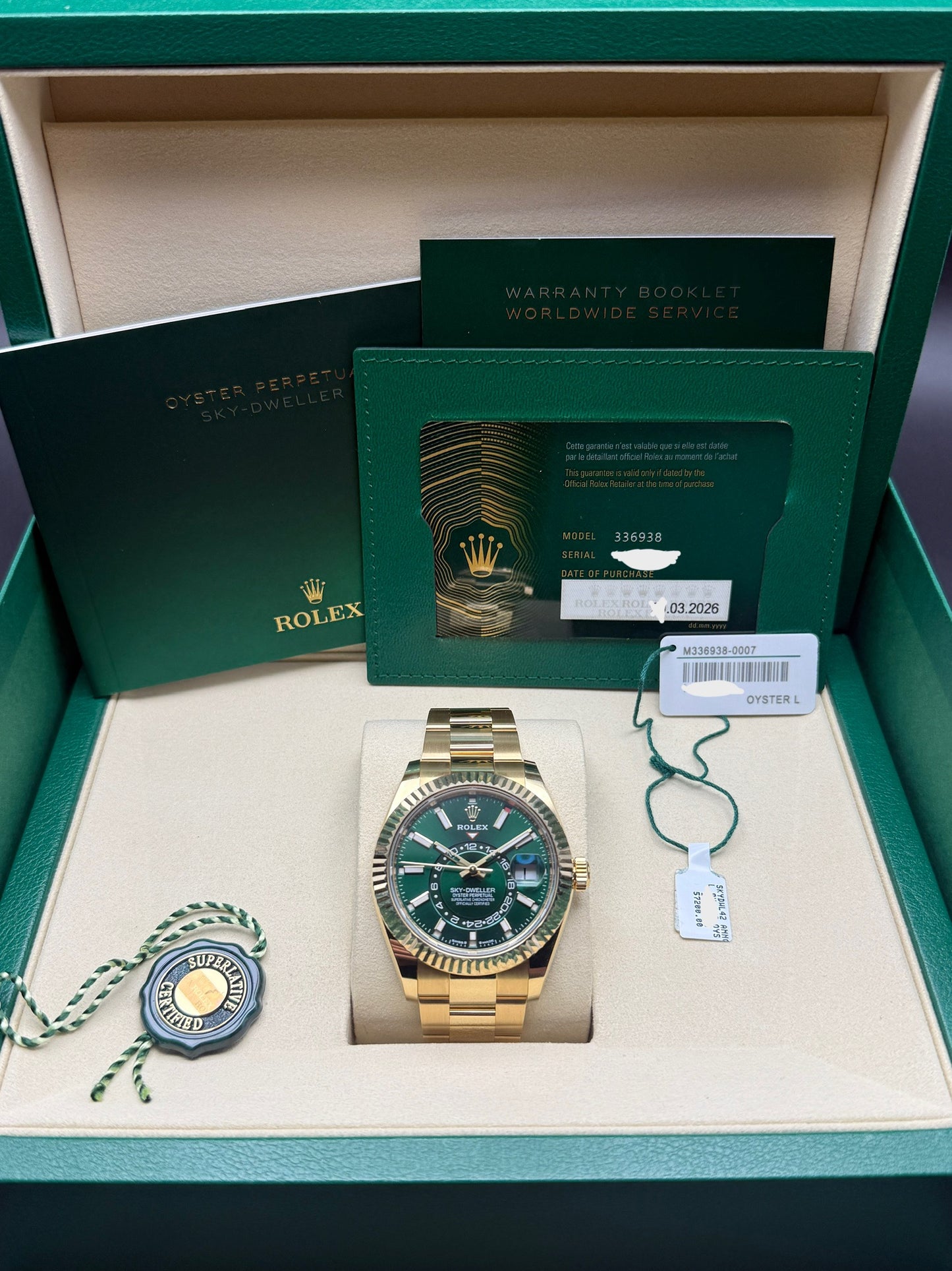 Rolex Sky-Dweller 336938 Green Dial 2026 Full Set
