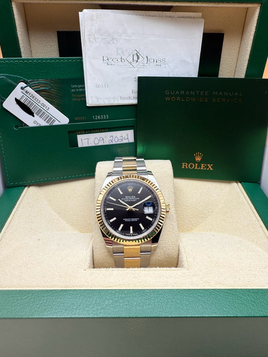 Rolex DateJust 126333 Black 2024 Box and Papers