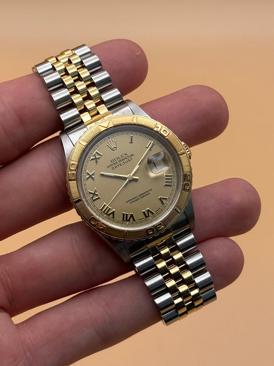 Rolex DateJust Turnograph 16263 Champange Roman T Serial Watch Only