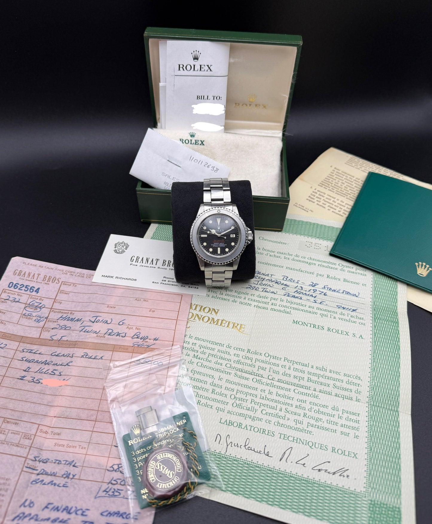 Rolex Double Red Sea Dweller Mk3 3.5M Serial Box and Papers