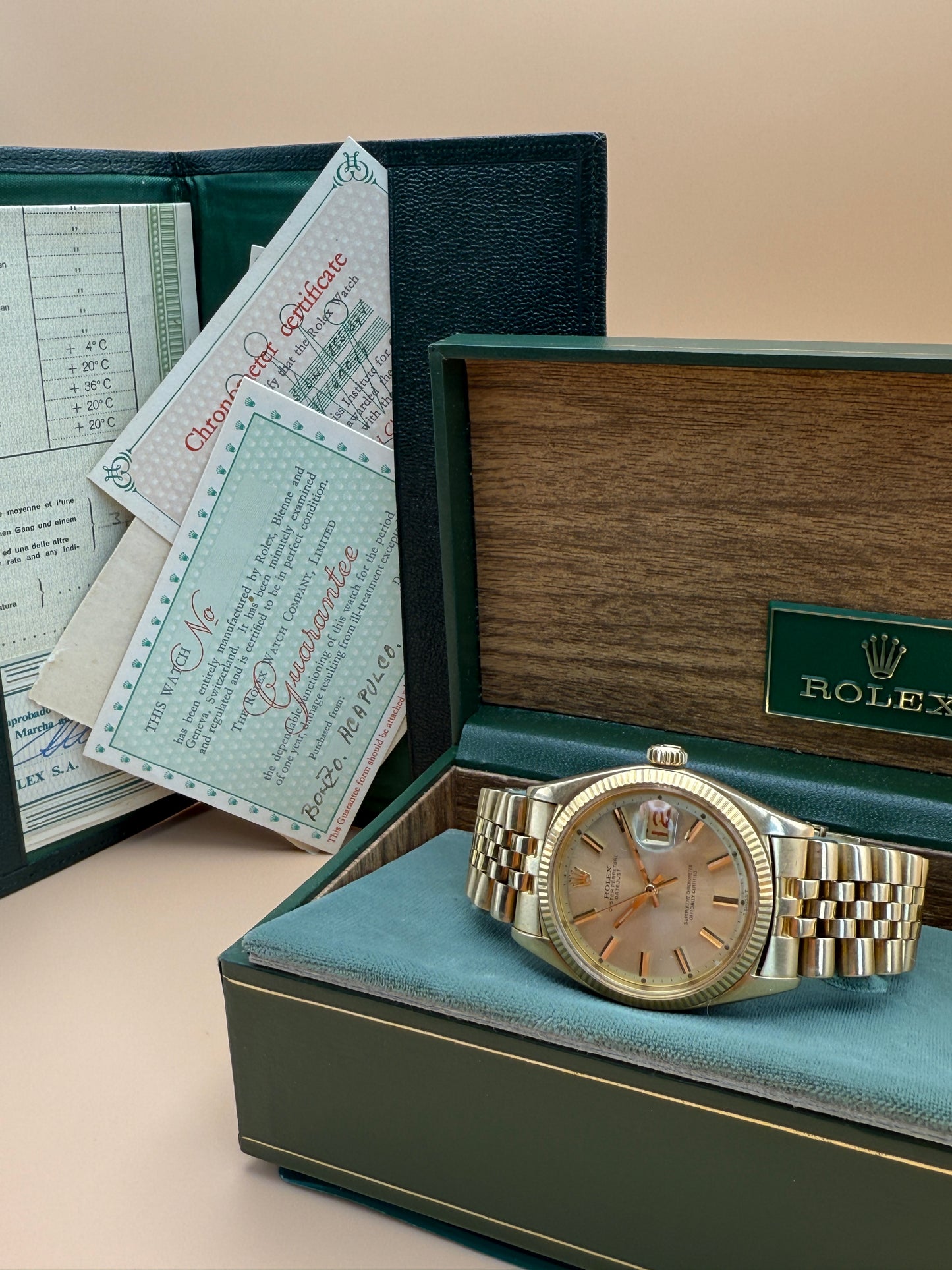 Rolex DateJust 6605 18kt 460K Serial Collectors Set
