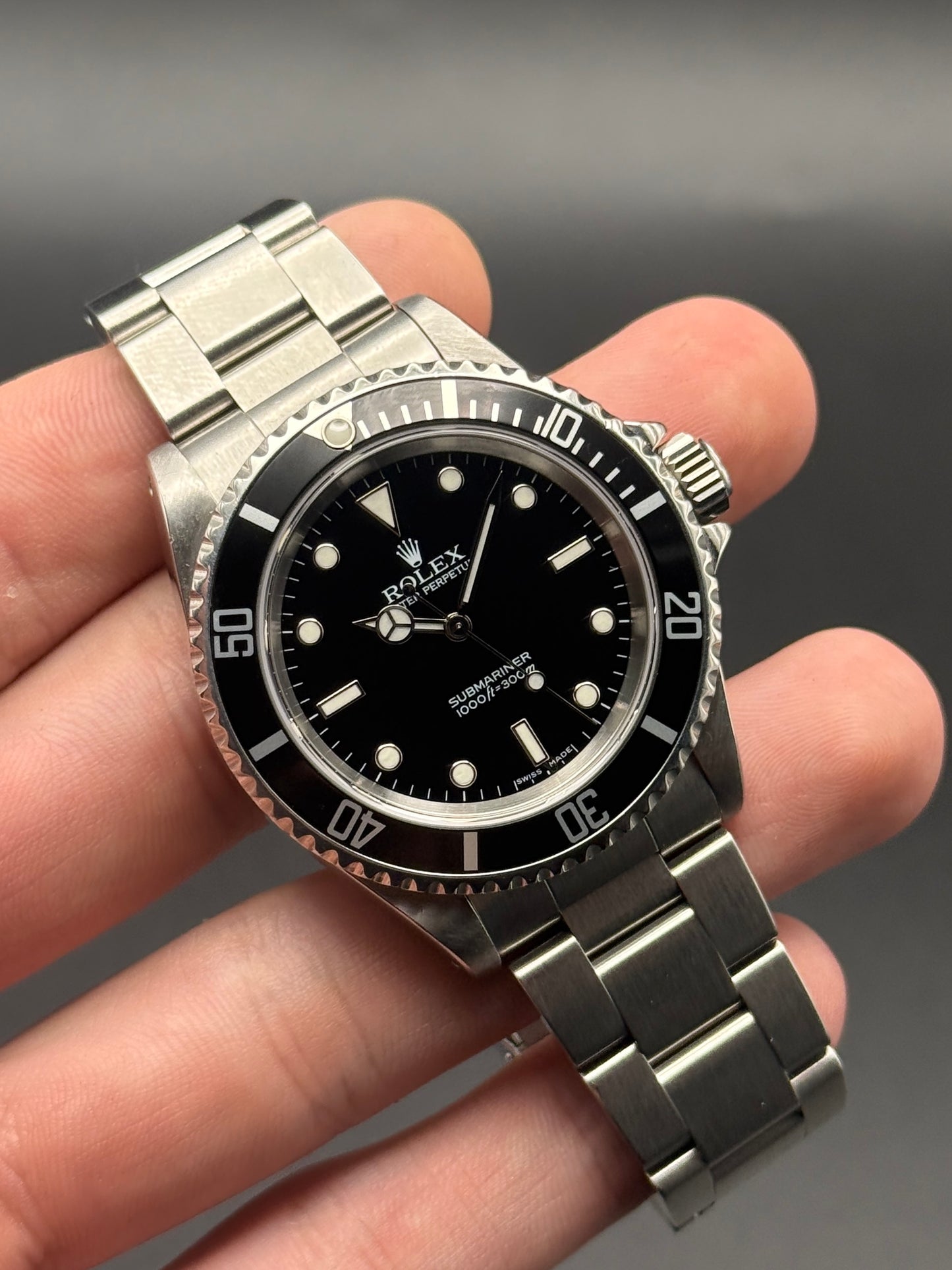 Rolex Submariner No Date 14060 2 Liner Z Dial Watch and Service Card