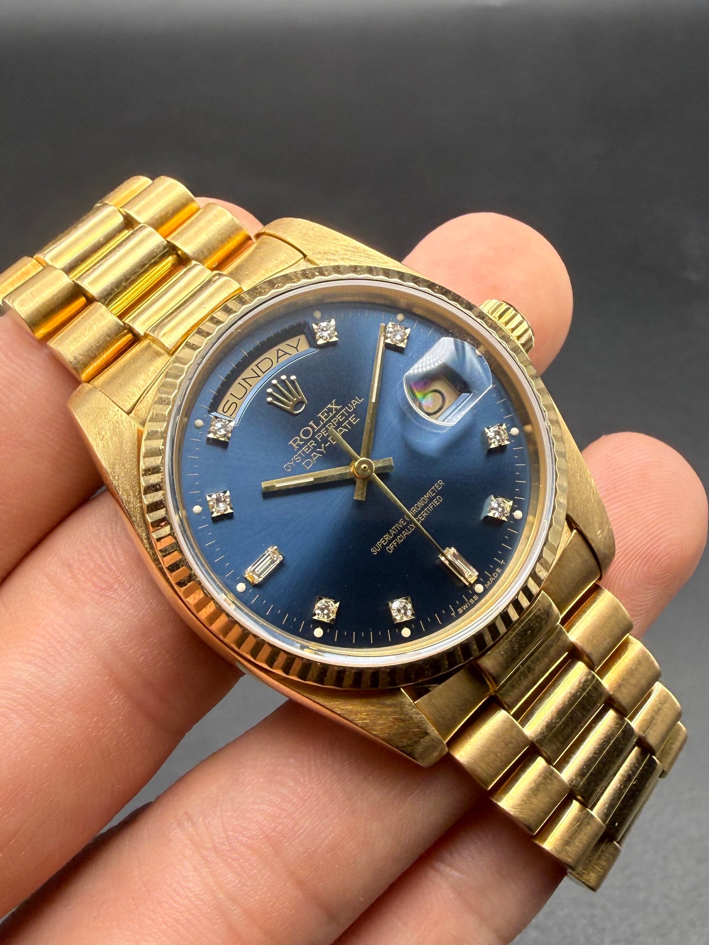 Rolex Day-Date 18038 8.2M Blue Diamond Dial