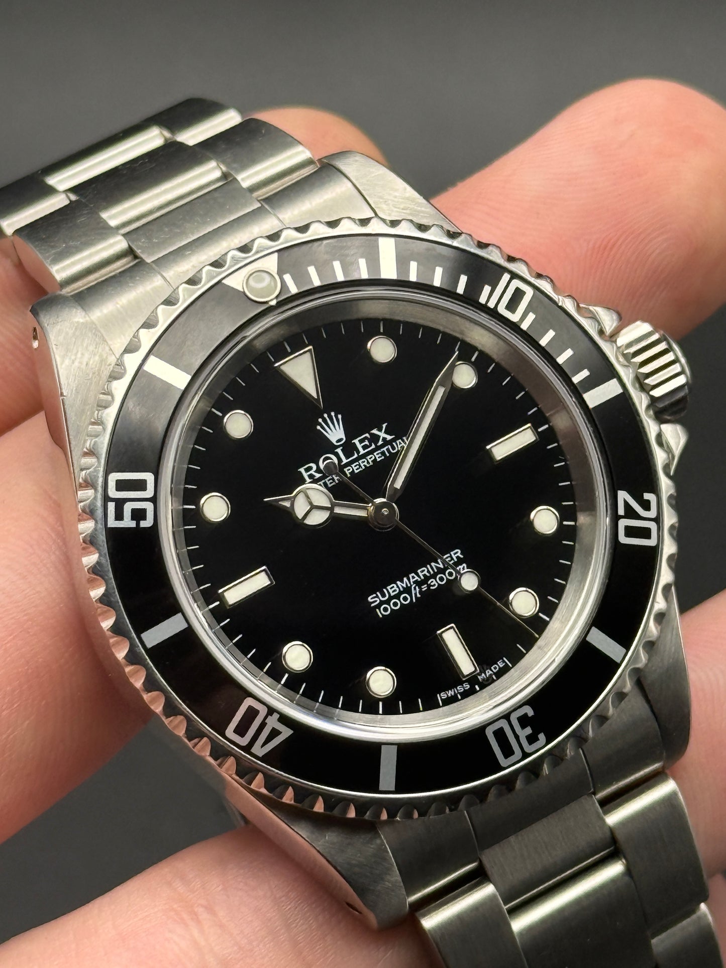 Rolex Submariner No Date 14060 2 Liner Z Dial Watch and Service Card