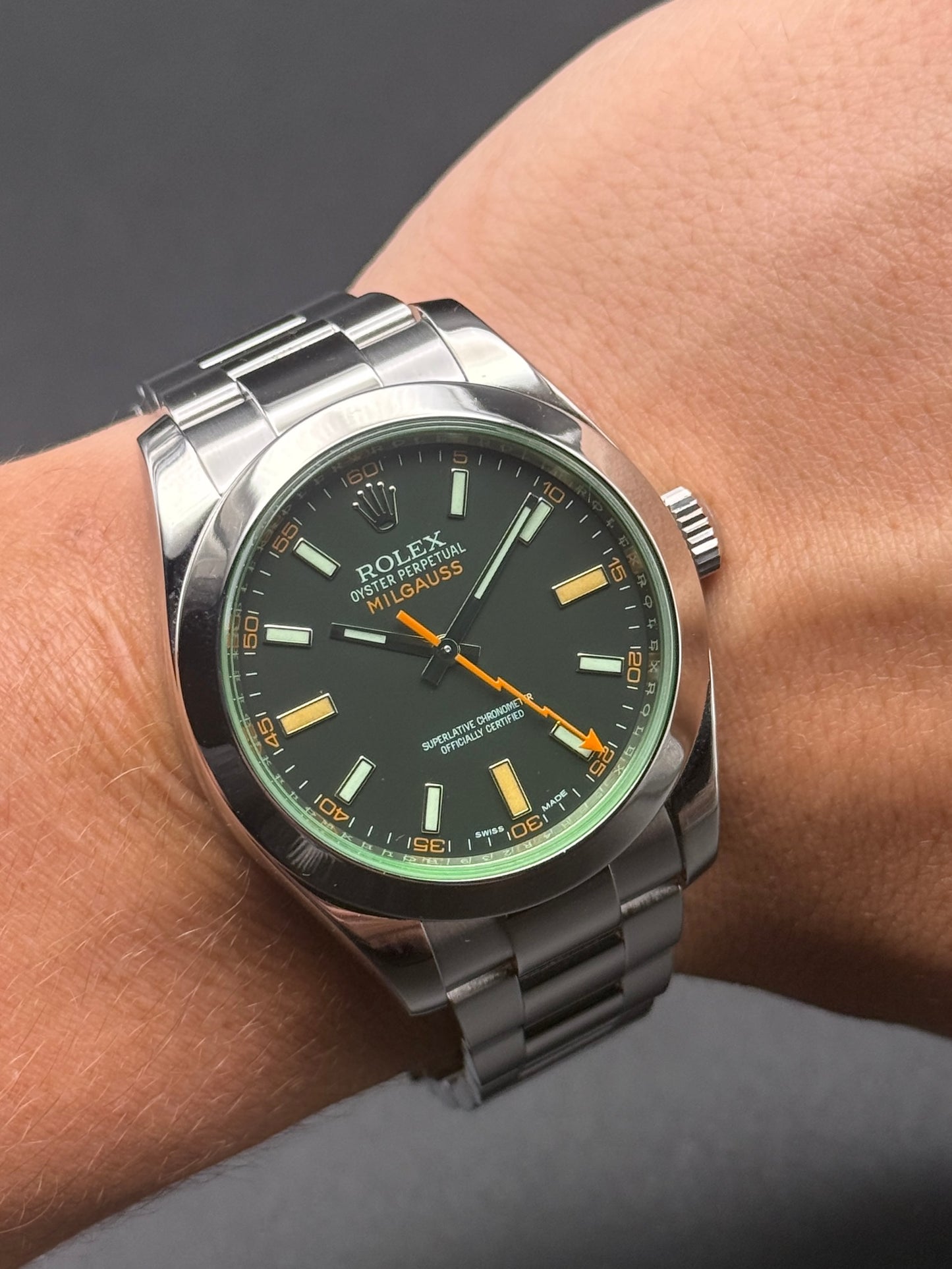 Rolex Milgauss 116400GV Green Crystal Watch Only