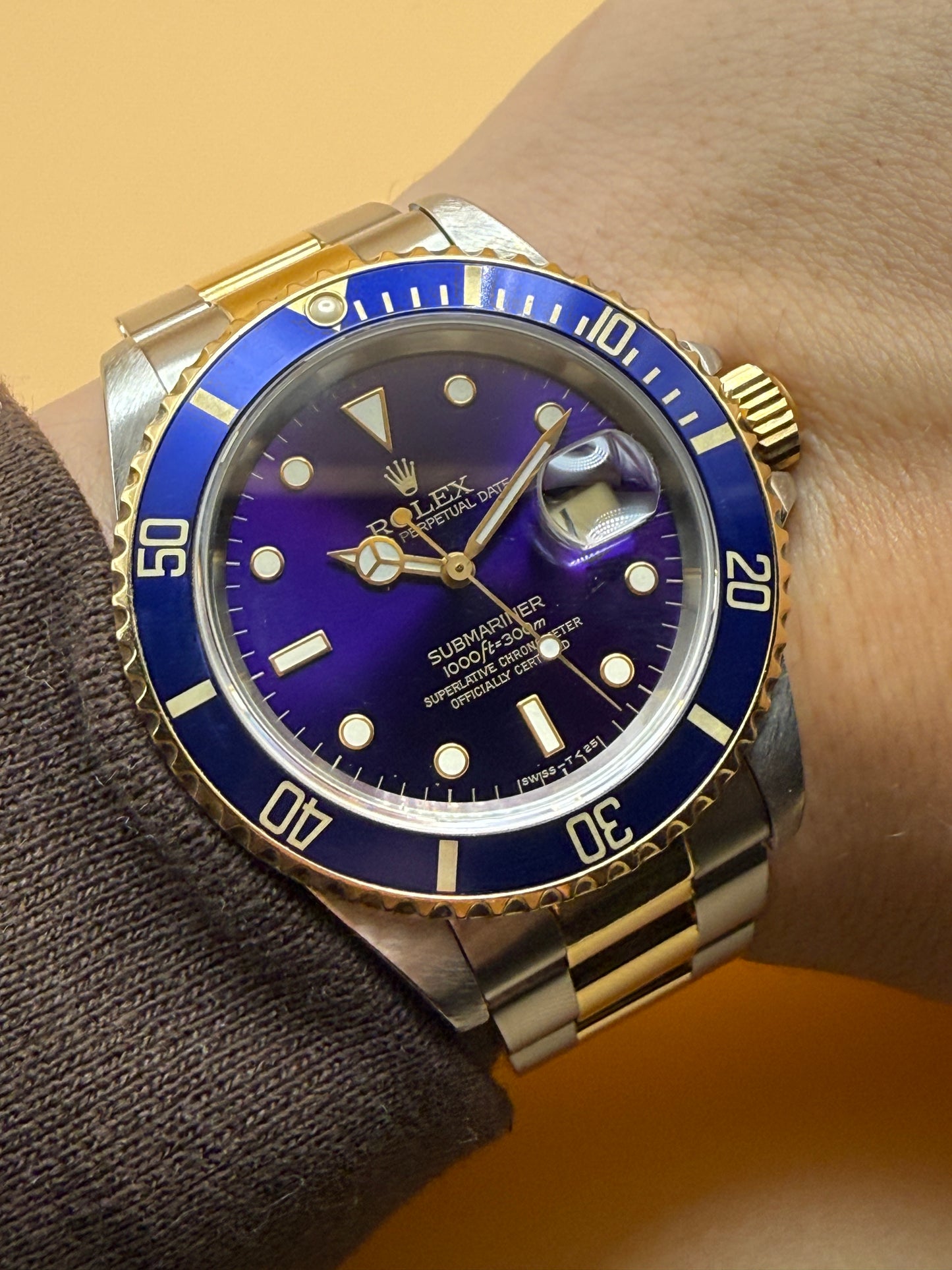 Rolex Submariner Date 16613 S Serial Purple Dial Watch Only