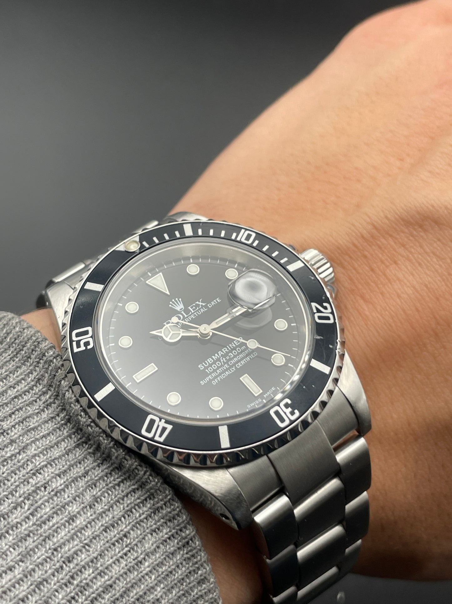 Rolex Submariner 16610 Solid End Links Luminova