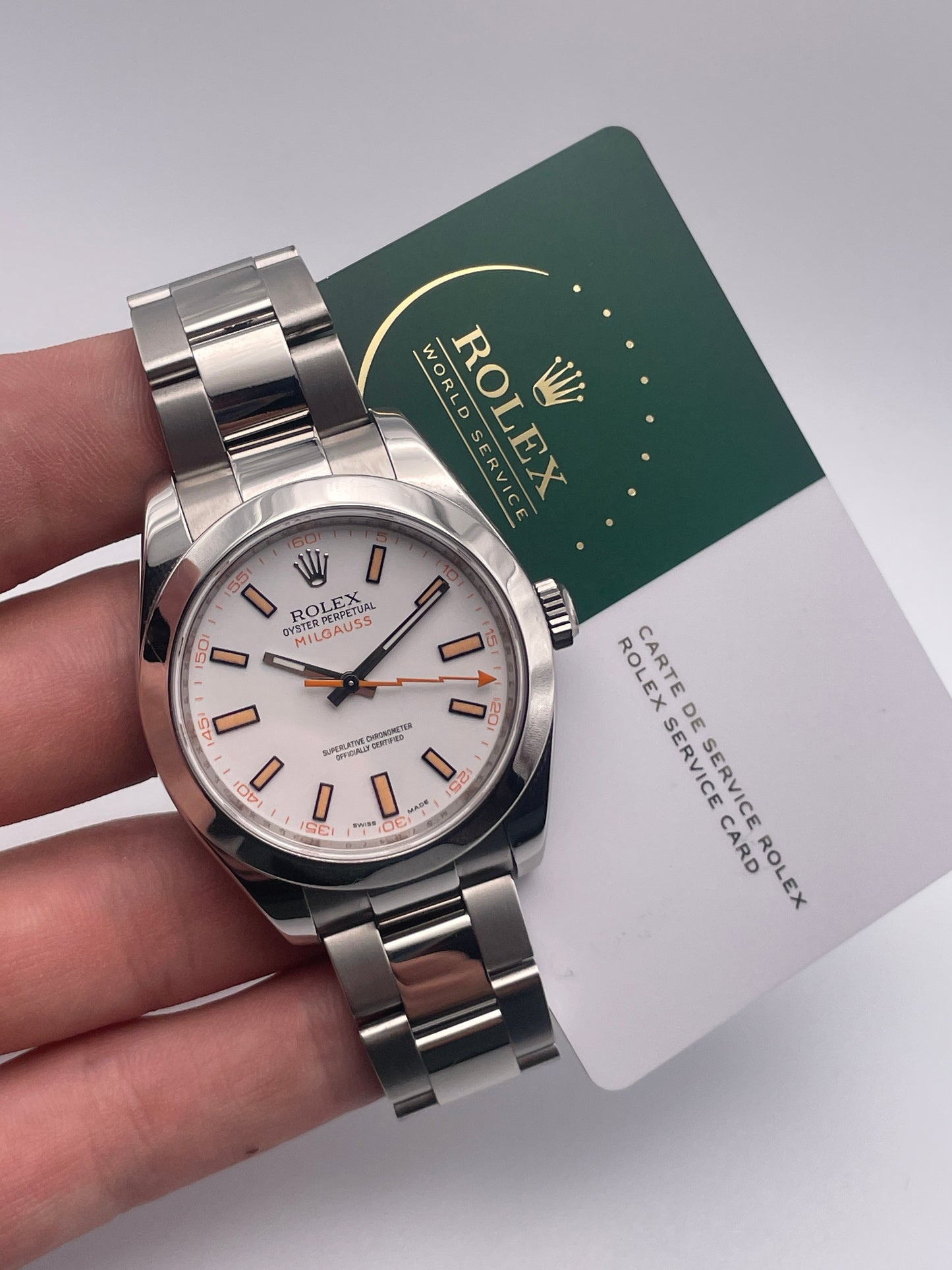 Rolex Milgauss 116400 White Dial With RSC