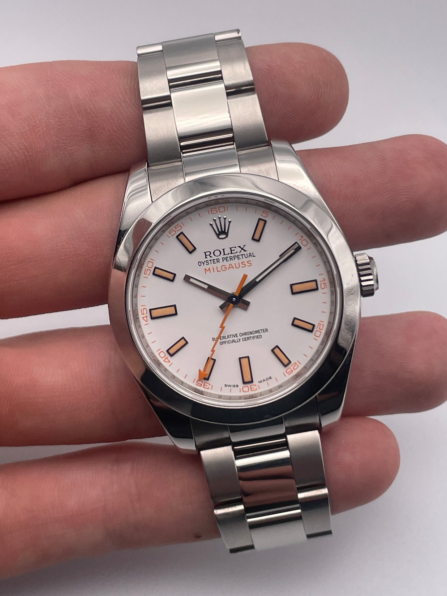 Rolex Milgauss 116400 White Dial With RSC