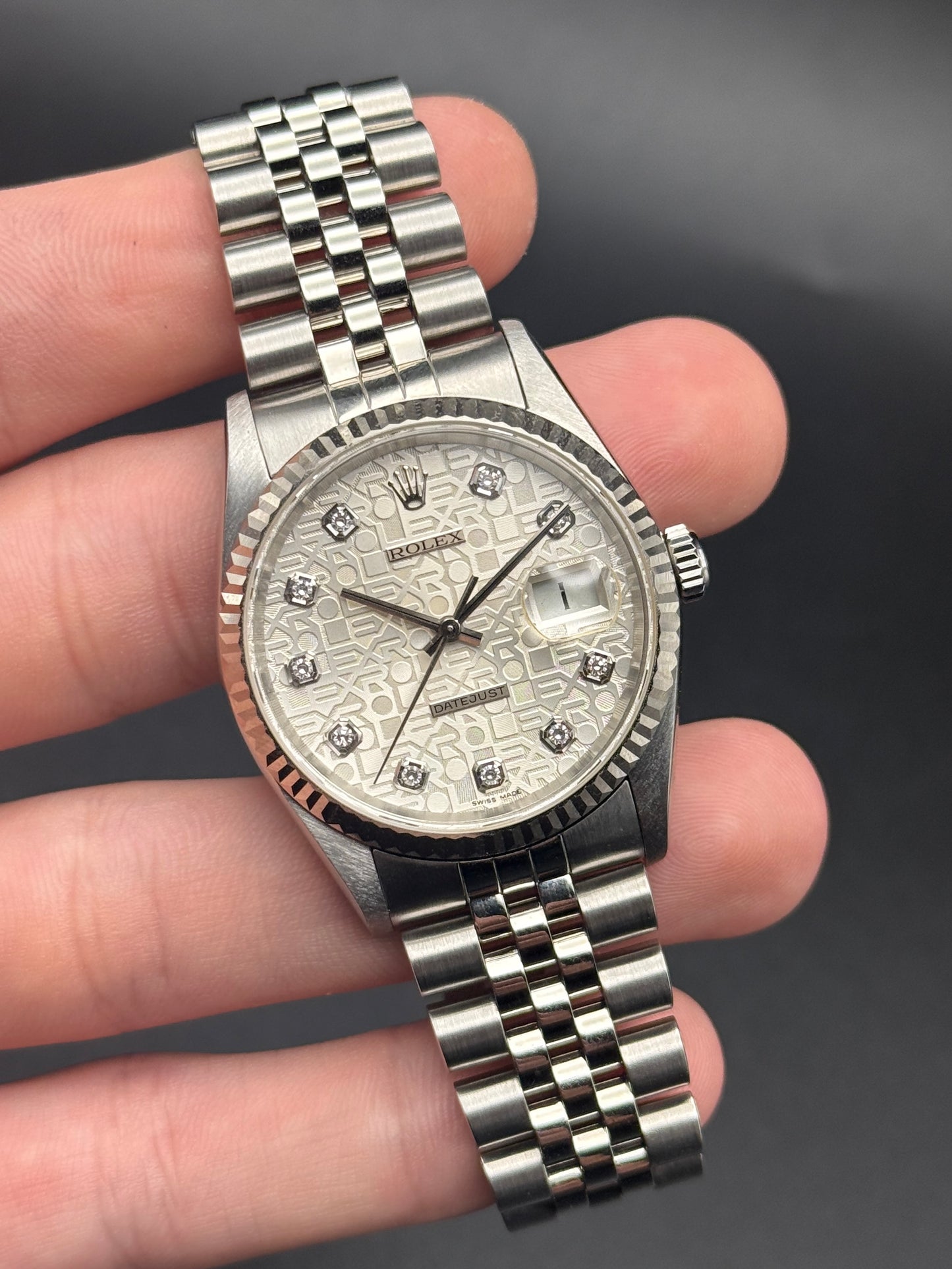 Rolex DateJust 16234 Diamond Dial Y Serial Watch Only