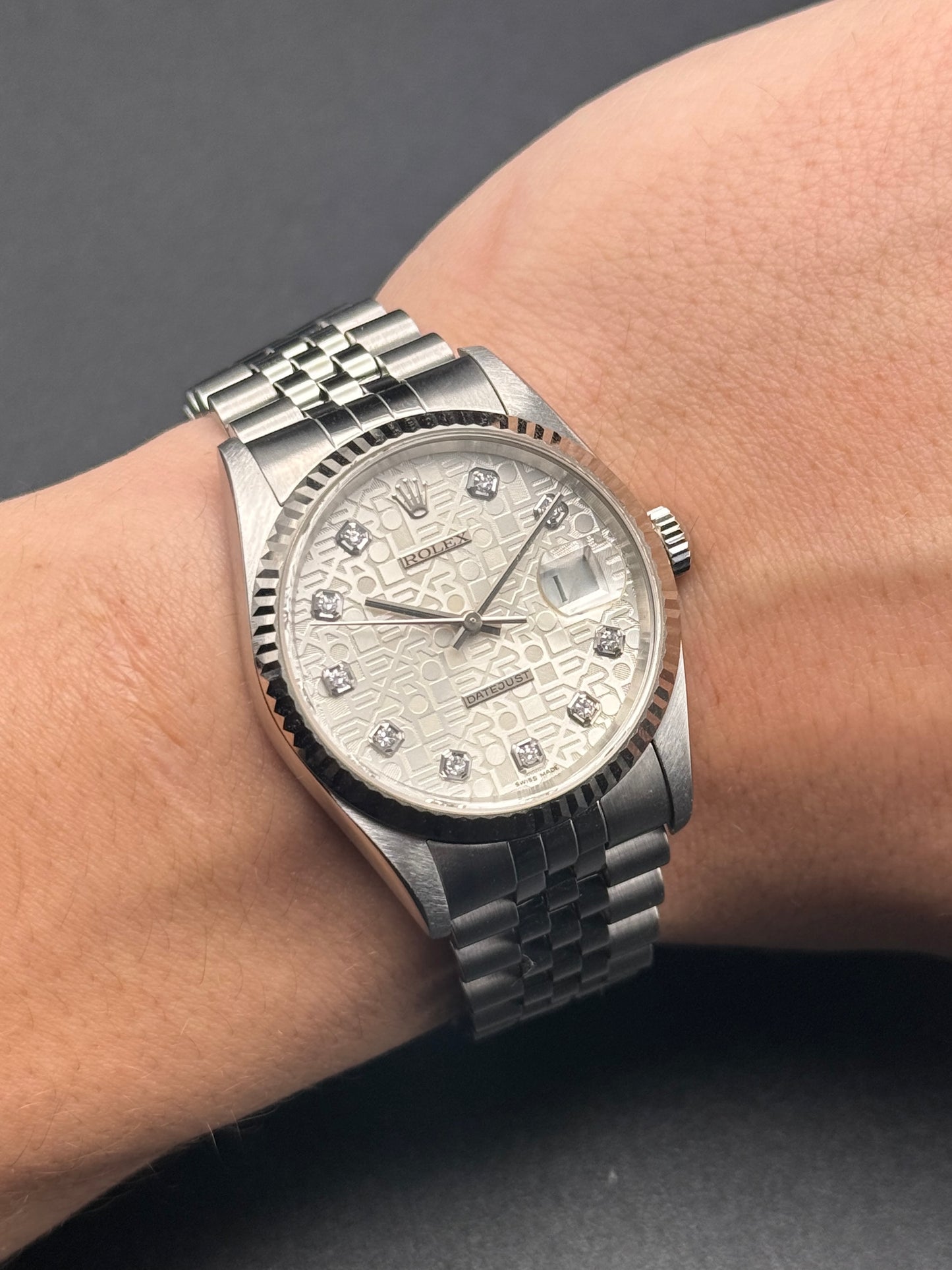 Rolex DateJust 16234 Diamond Dial Y Serial Watch Only