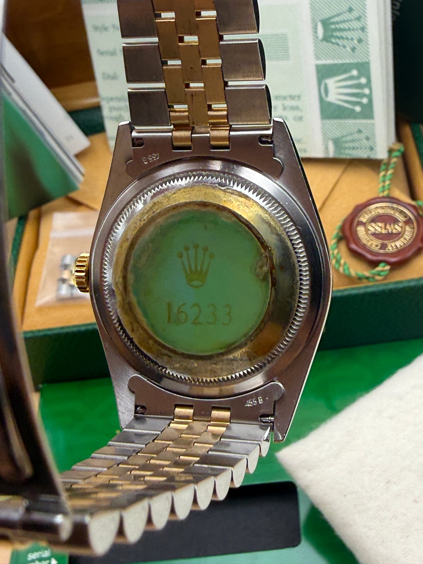Rolex DateJust 16233 P Serial Box and Papers