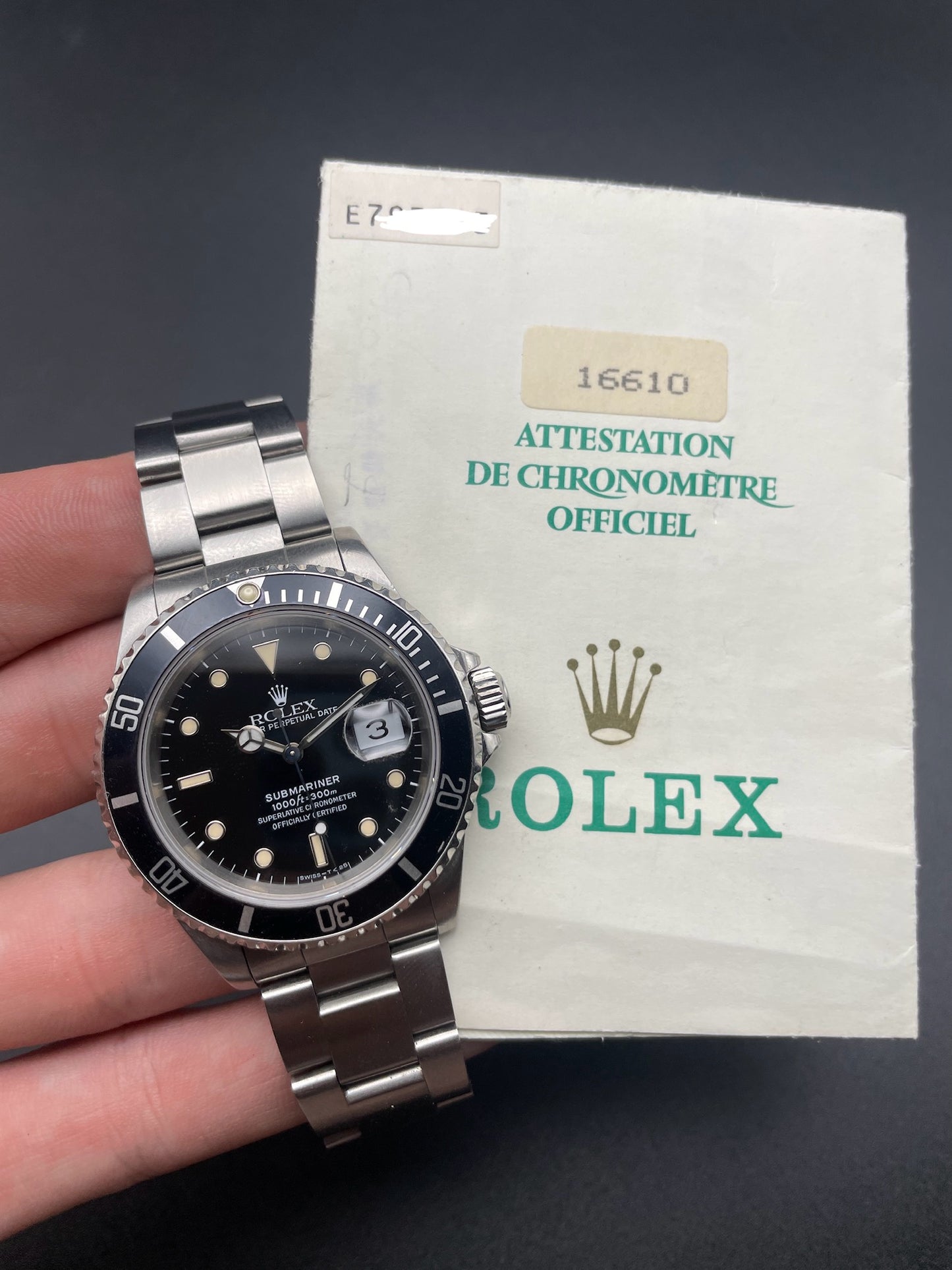 Rolex Submariner 16610 Papers