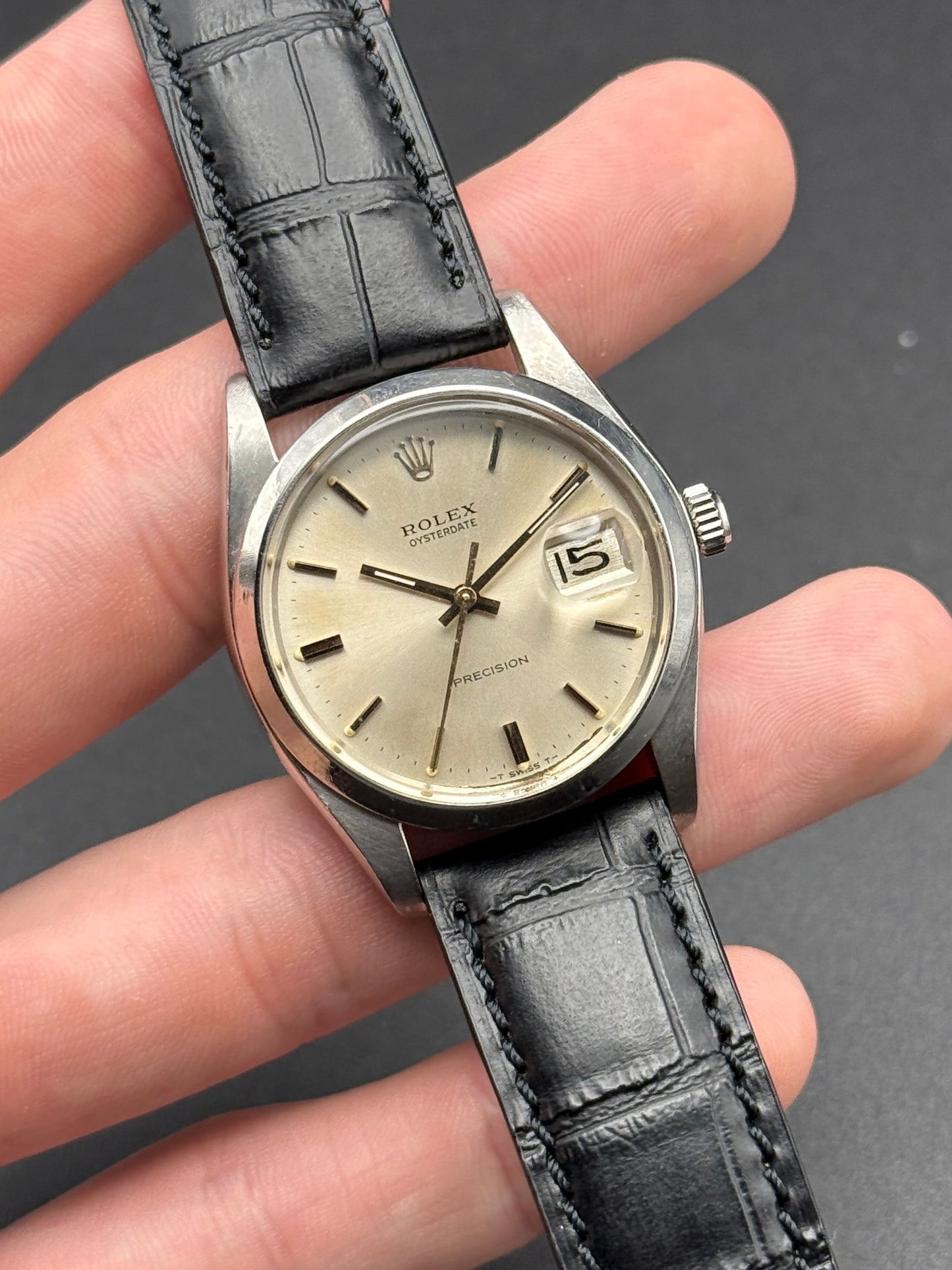 Rolex Oysterdate Precision 6694 Silver Dial Watch Only