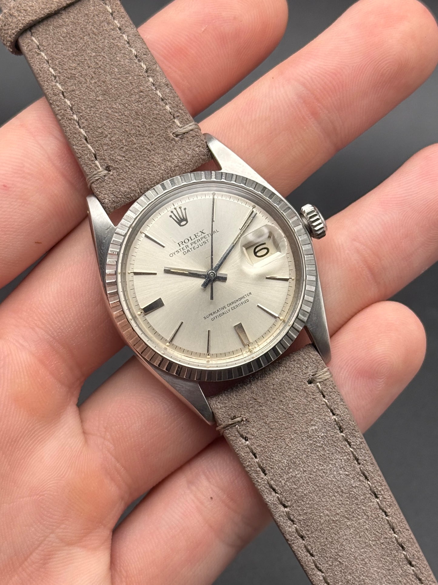 Rolex DateJust 1603 1.6M Serial Doorstep Dial Watch Only