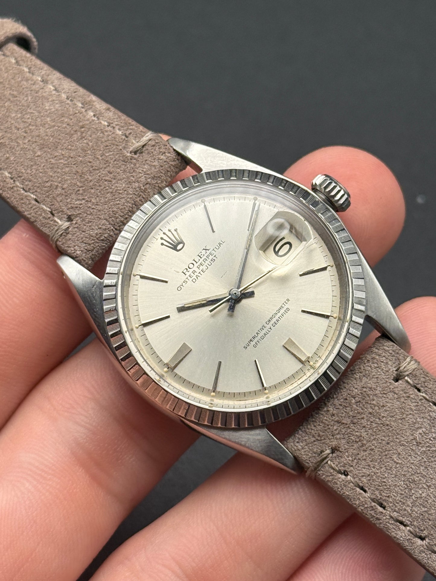 Rolex DateJust 1603 1.6M Serial Doorstep Dial Watch Only
