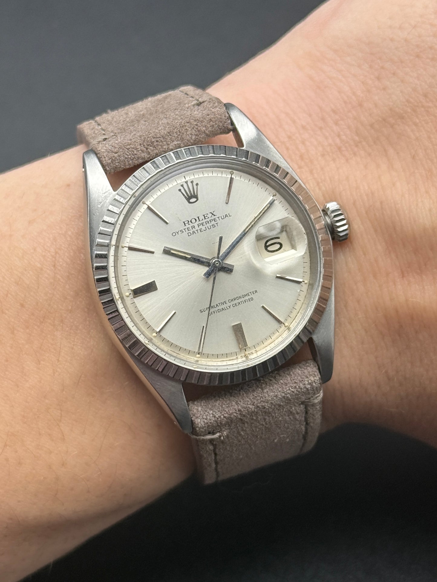 Rolex DateJust 1603 1.6M Serial Doorstep Dial Watch Only