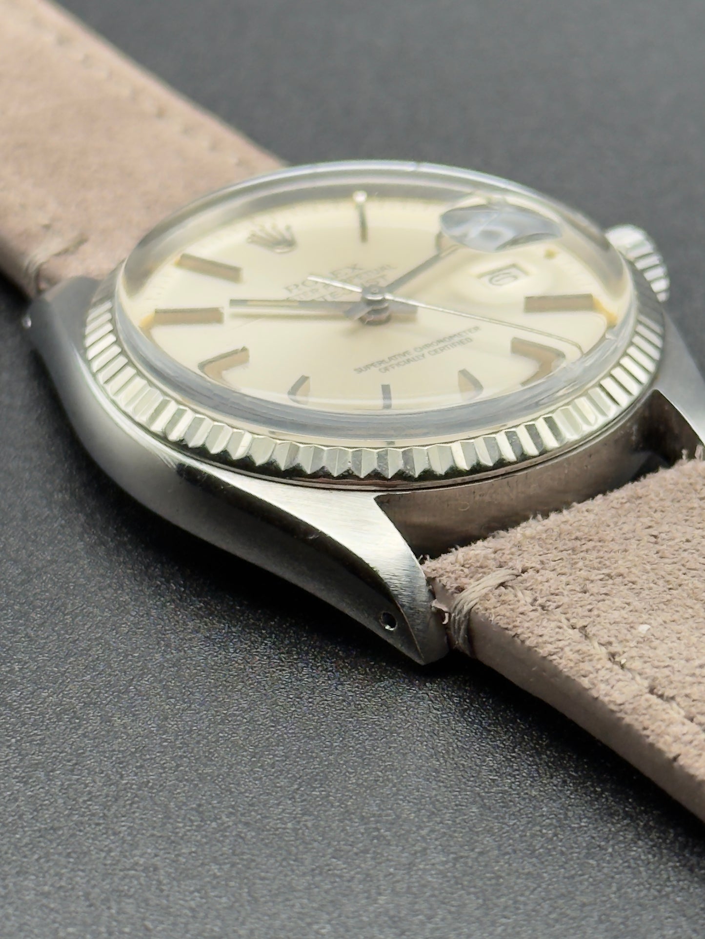 Rolex DateJust 16014 Silver Dial 5.5M Serial Strap Watch Only