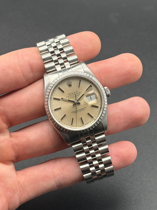 Rolex DateJust 16220 Silver Index E Serial Watch Only