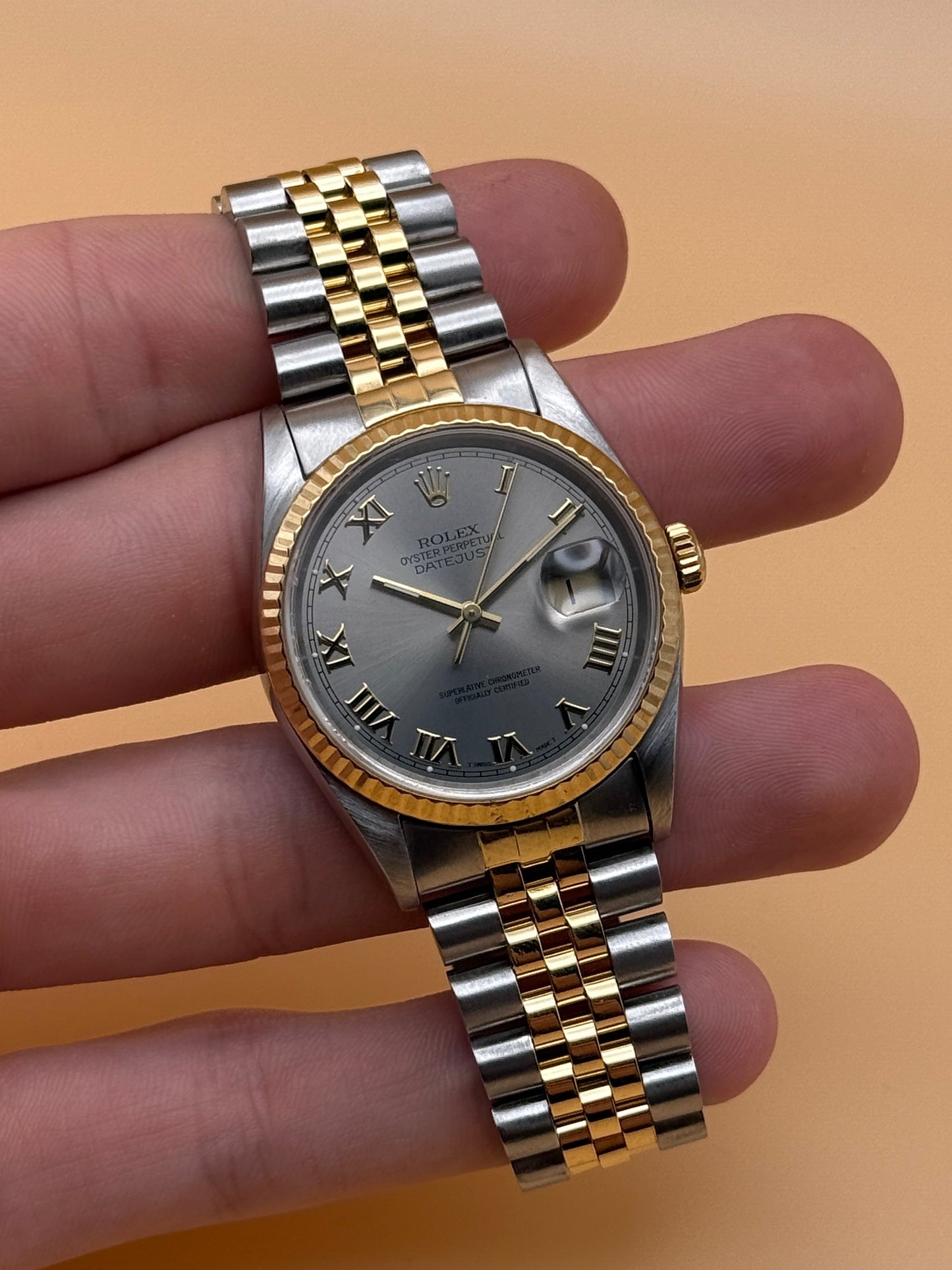Rolex DateJust 16233 Silver Roman X Serial Watch Only