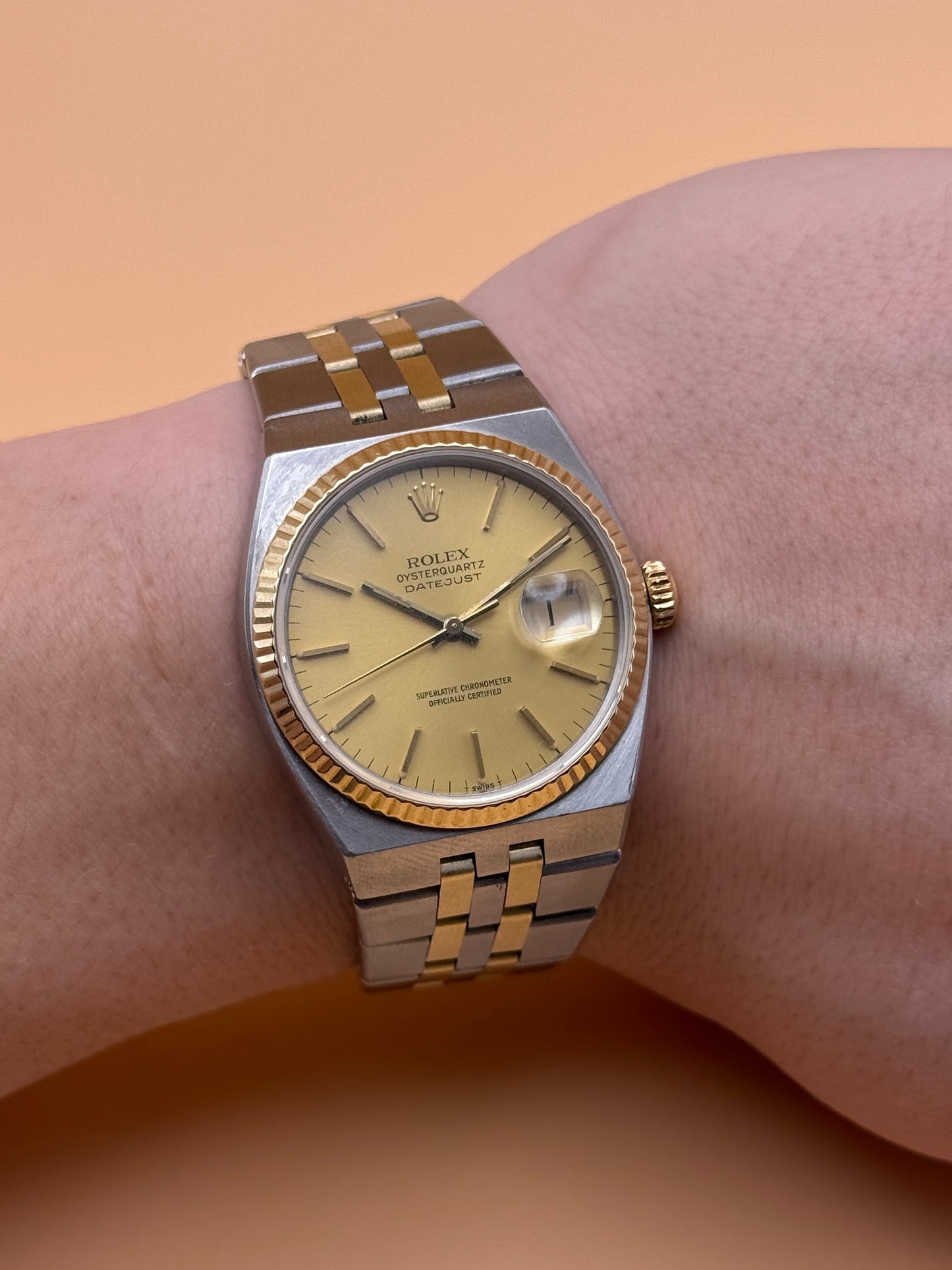 Rolex DateJust Oyster Quartz 17013 6.3M Serial Watch Only