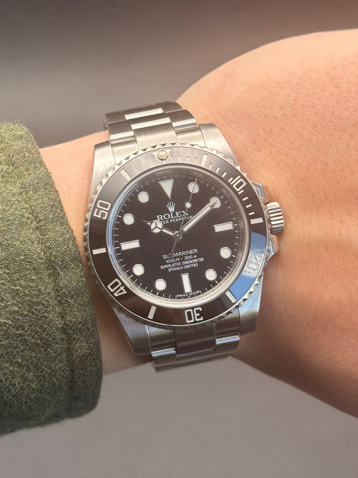 Rolex Submariner No Date 114060 2015 Watch and Card