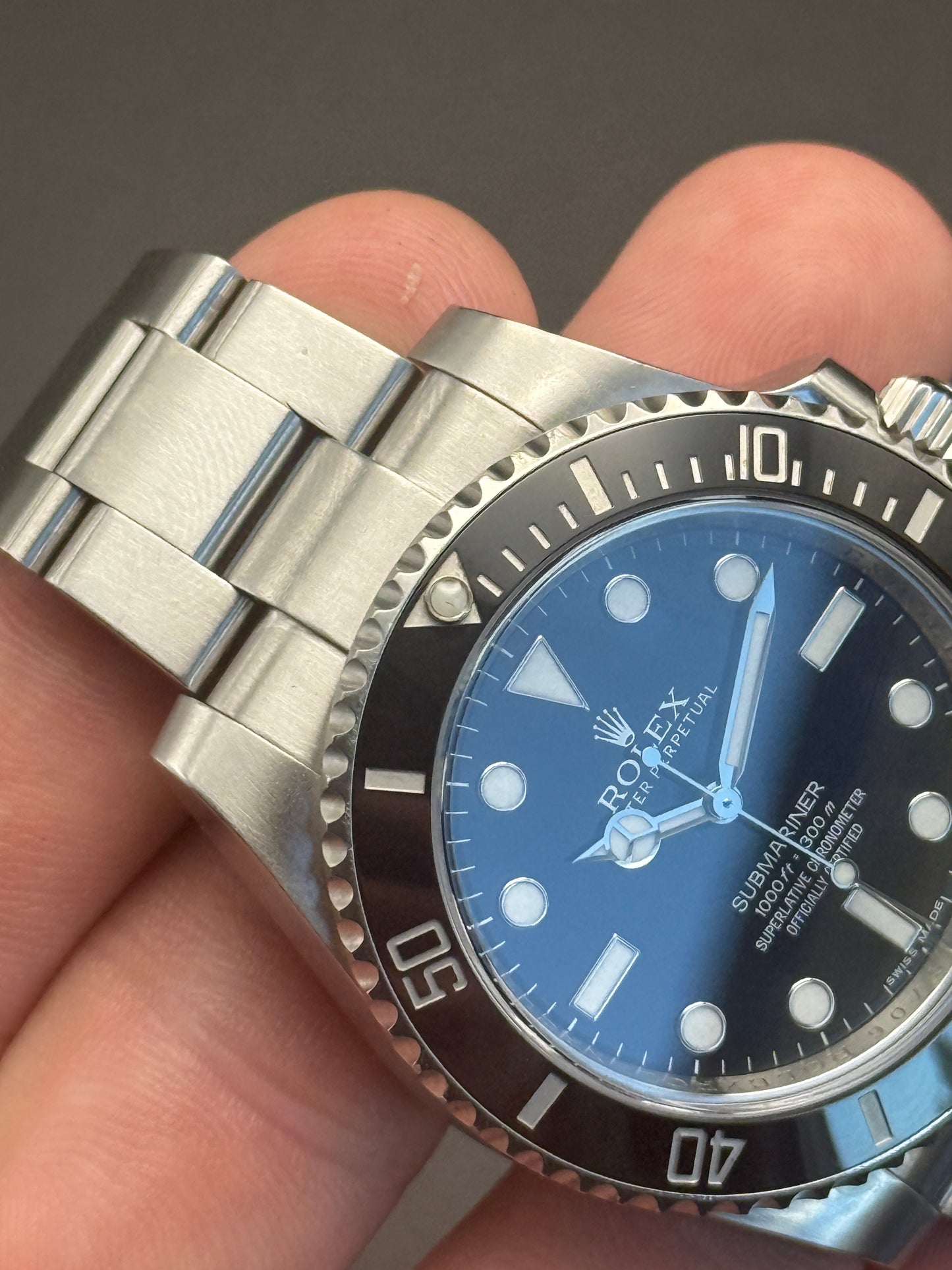 Rolex Submariner No Date 114060 2015 Watch and Card