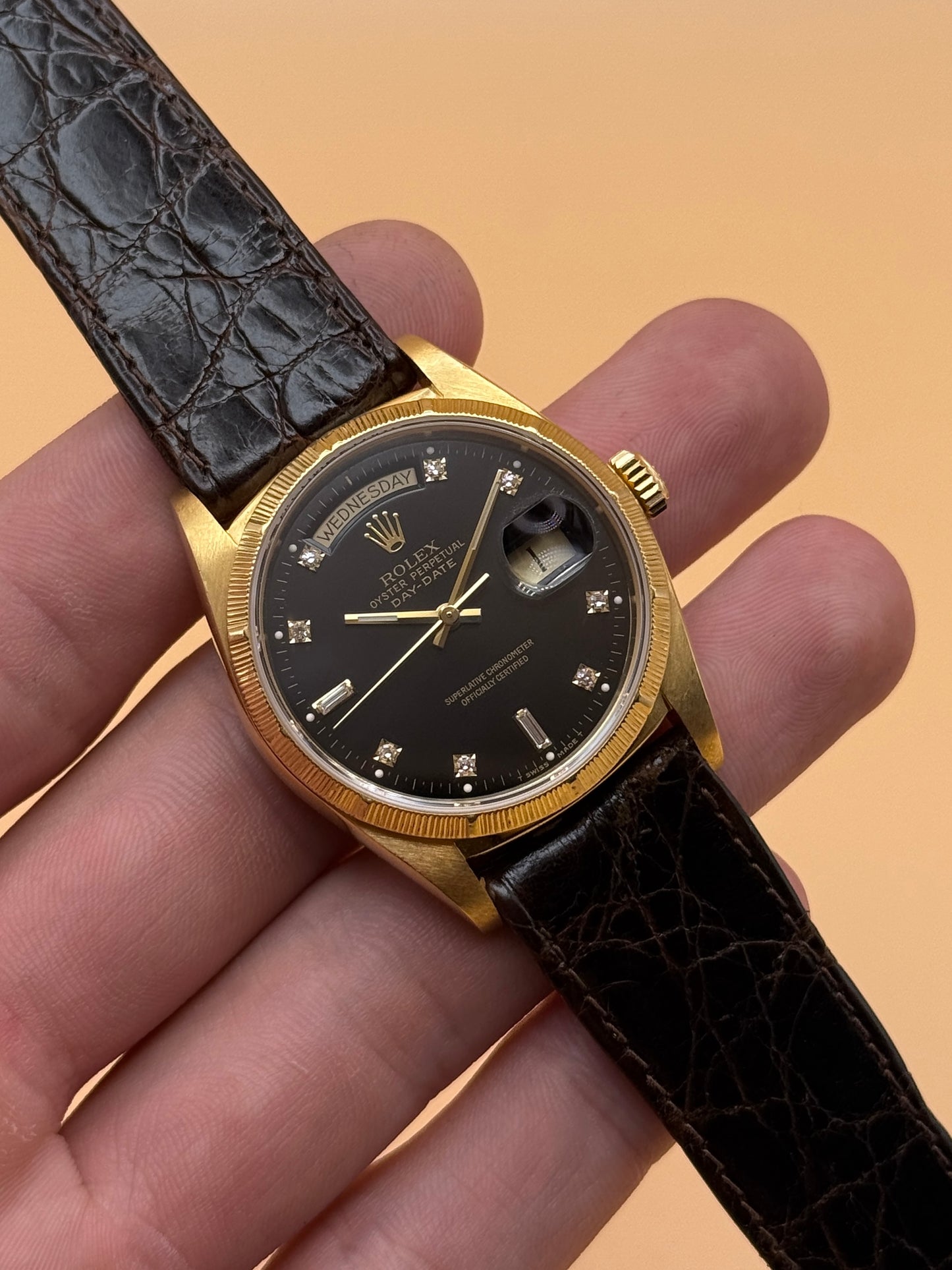 Rolex Day Date 18078 Black Diamond Dial R Serial Watch Only