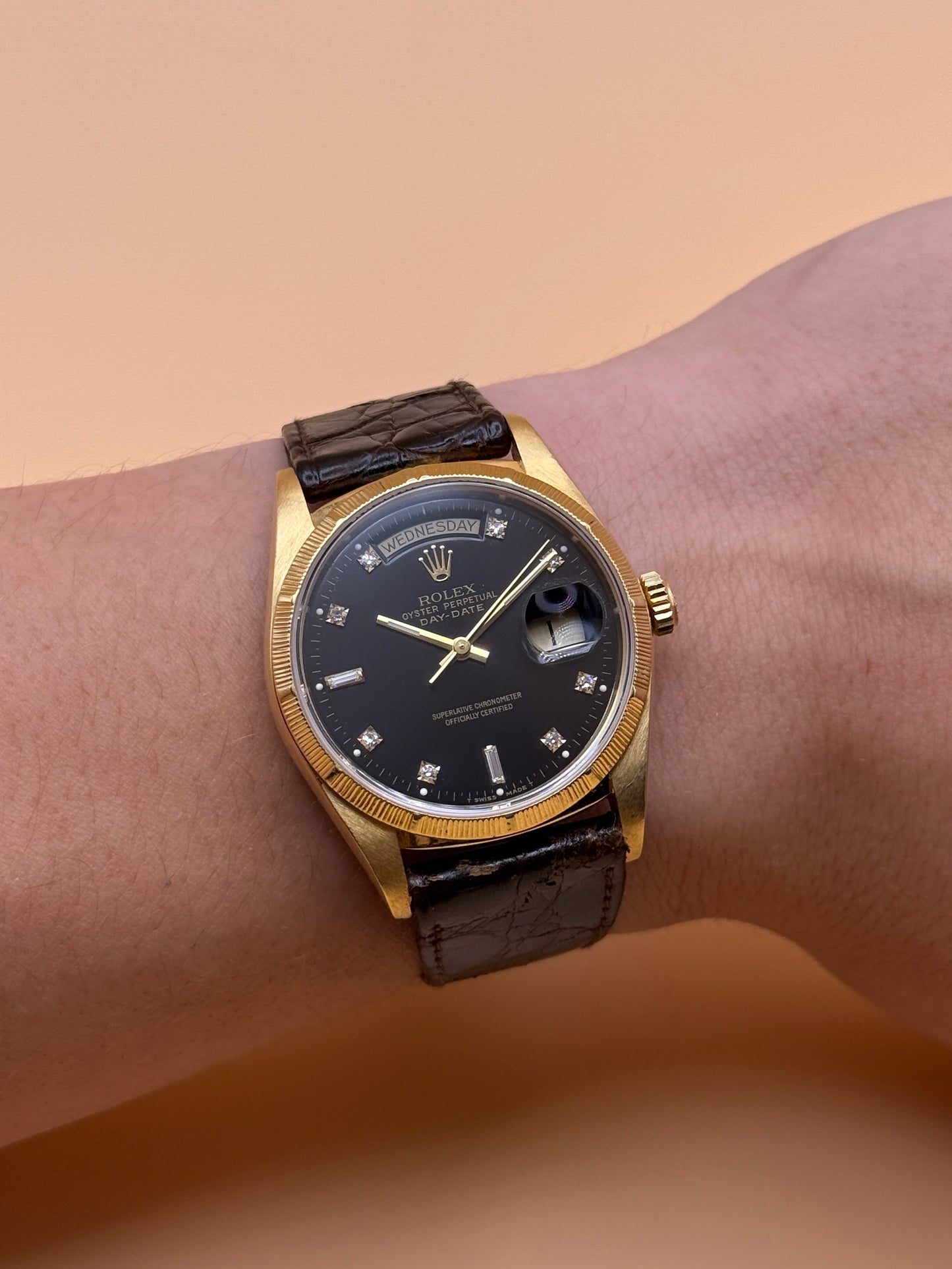 Rolex Day Date 18078 Black Diamond Dial R Serial Watch Only