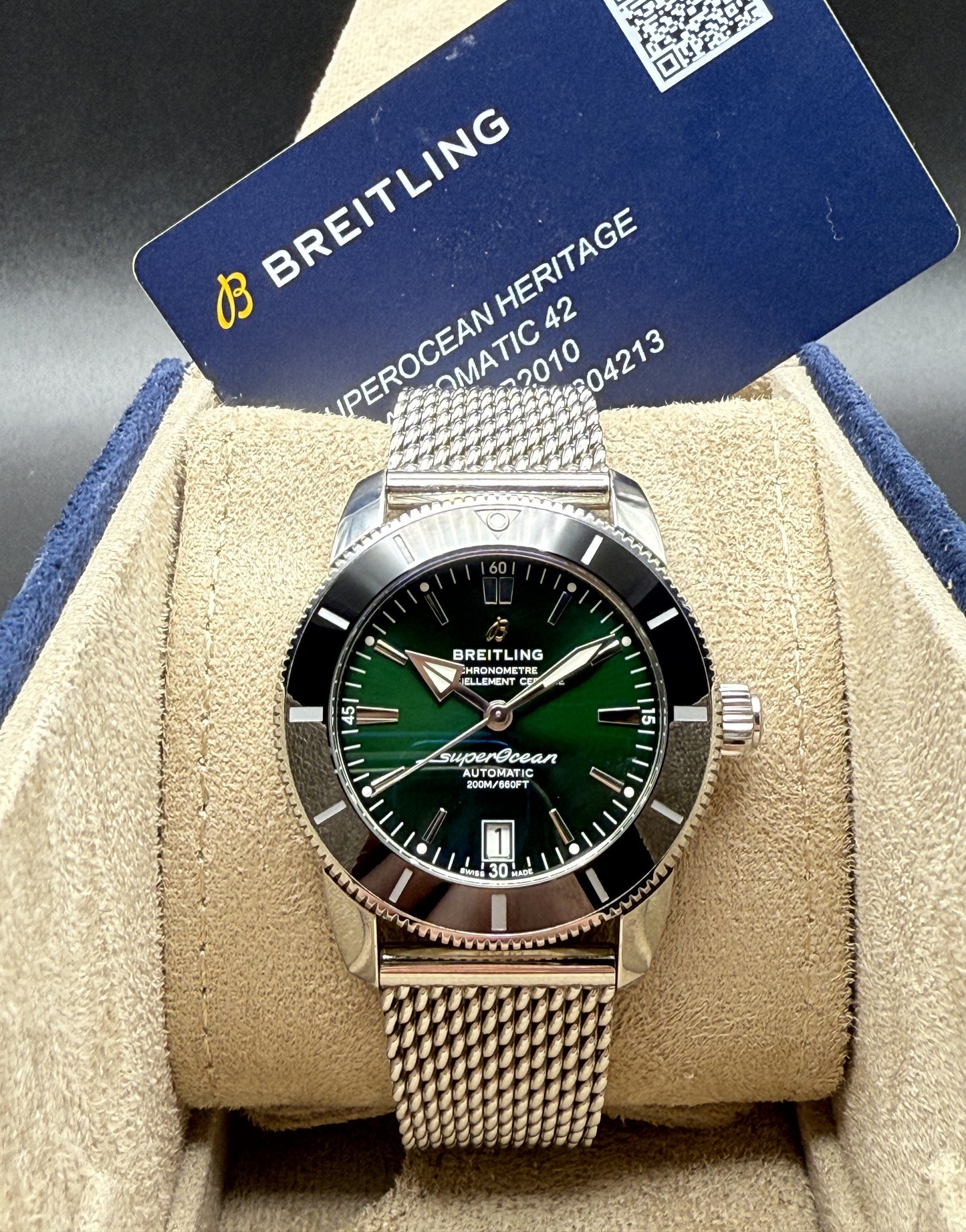 Breitling Superocean Heritage II AB2010 Green Box and Papers