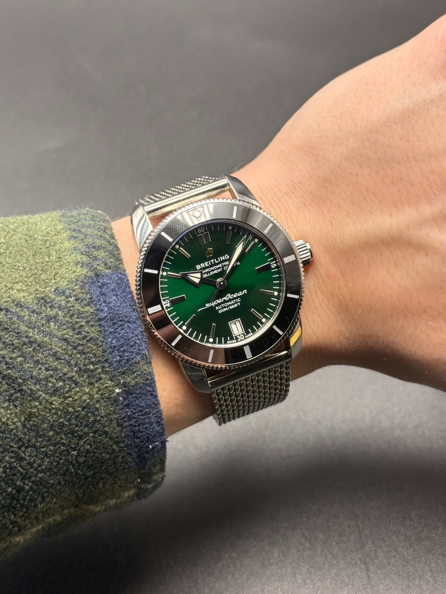 Breitling Superocean Heritage II AB2010 Green Box and Papers