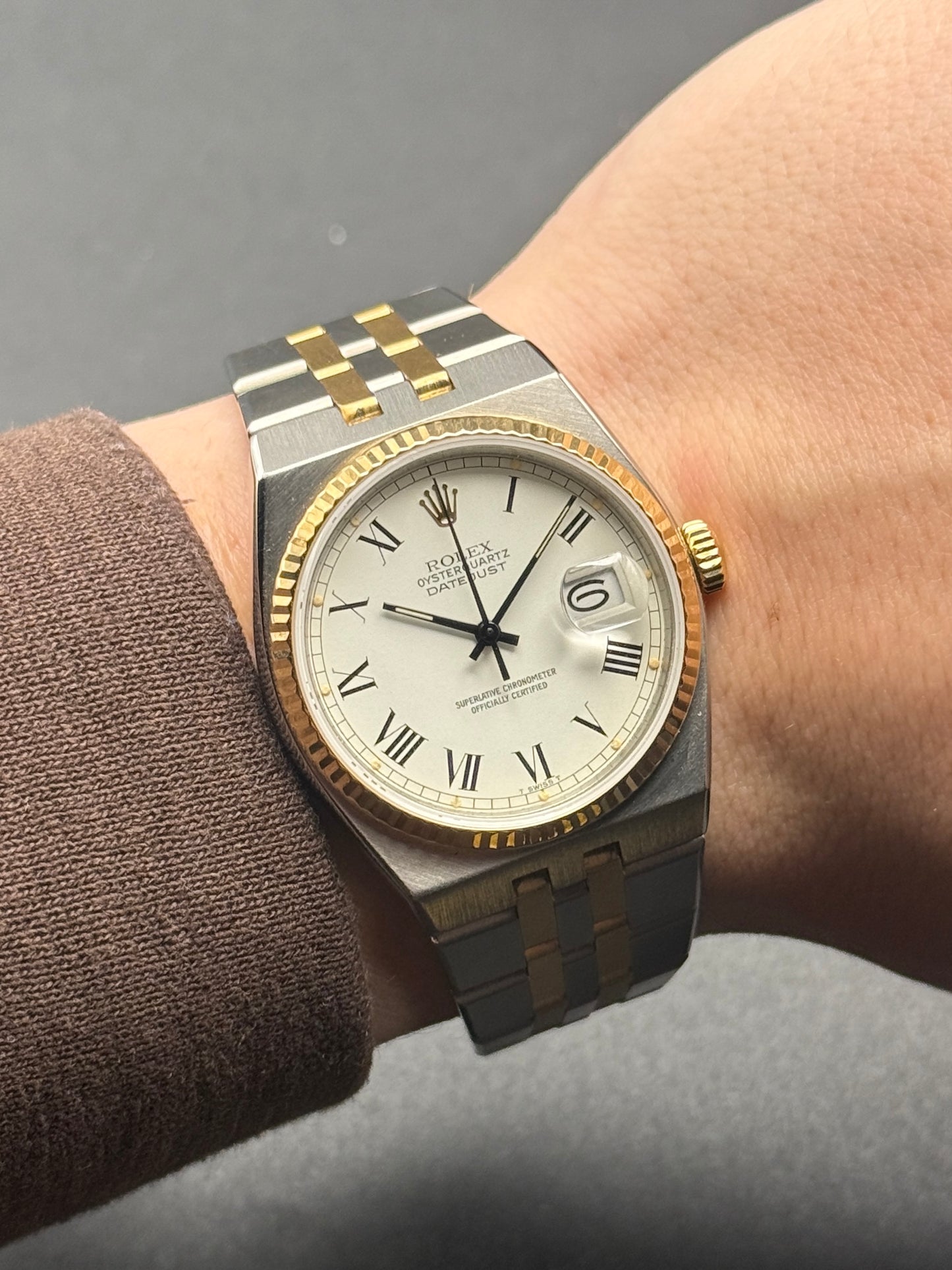 Rolex Oyster Quartz 8.3M Serial White Buckley Dial